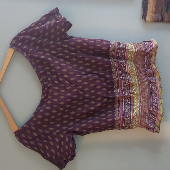 Mudd Boho Top, Plum Purple with , Size Small - Picture 3 of 6